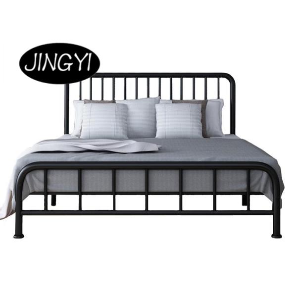 Black 1.5mm King Size Bed Frame Furniture Living Room ODM Queen Size Double Bed