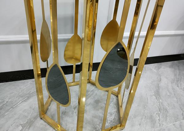 Stainless Glass Surface Hexagonal Gold Plated Coffee Table Light Luxury Design Style