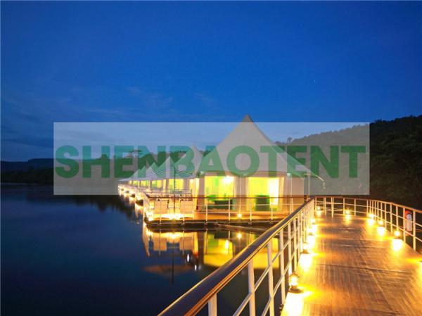 Luxurious Hotels Steel Frame Tent Membrane Cover With Private Deck For Camping Family