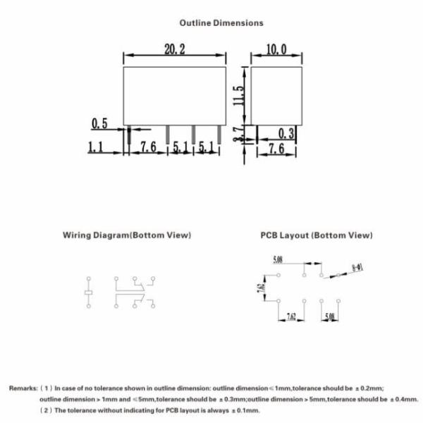 8 реле 2A DPDT держателя PCB DC 12V Pin делает водостойким для медицинской службы M4S-12HA