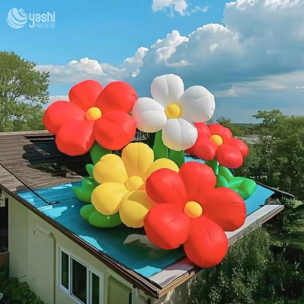 Customizable 3D Inflatable Balloon Flowers for Outdoor Wedding Decoration