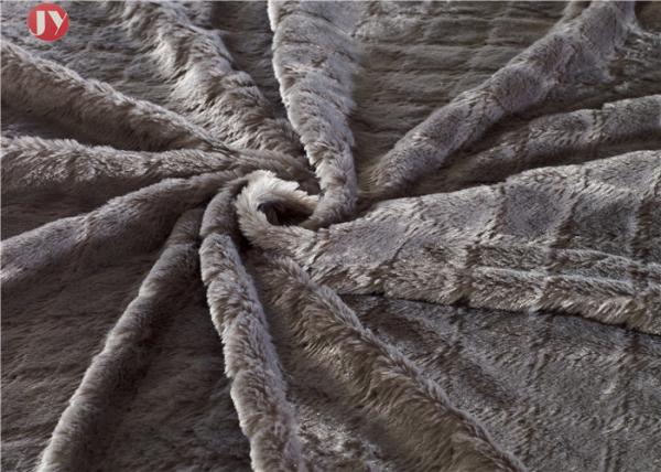 Diamond Embossed Plush Fur Blanket PV Plush King Size Bedding Sets Durable