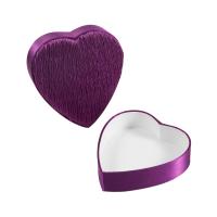 Élégante boîte cadeau en forme de cœur en satin violet Boîte de proposition romantique pour cadeaux de bijoux
