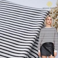 Fashion Cotton French Terry Fabric Striped Skin Friendly Texture