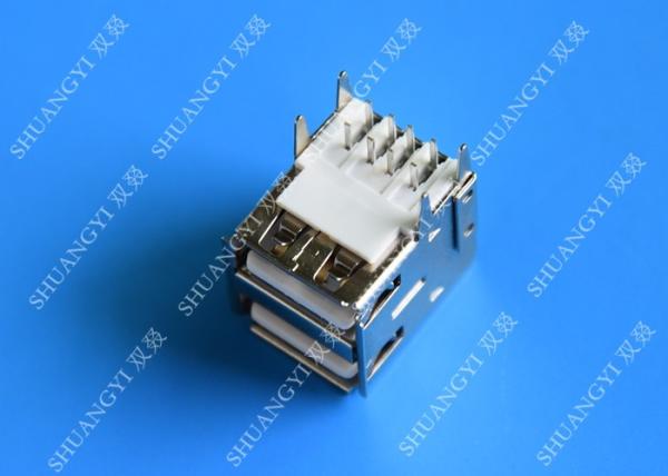 Type A Female USB Charging Connector , Lightweight 8 Pin Dual USB 2.0 Connector