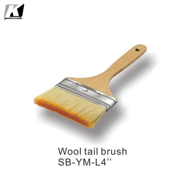 Flat Chip Natural Bristle Paint Brush 4in Multicolor Wool Hair Brush