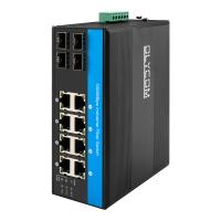 8ポート産業用ネットワークスイッチ ギガビット光ファイバーアップリンク アンマネージド Vitesseチップ CE ファンレス