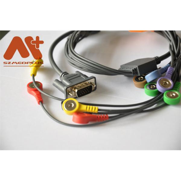 Кабель 10 РАЙОННОГО СУДЬИ 300-3A AHA ECG рекордера Holter CE водит щелчковую штепсельную вилку