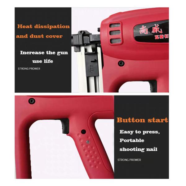 Versatile Cordless Gas Actuated Tool for Concrete Construction Li-ion Battery Powered