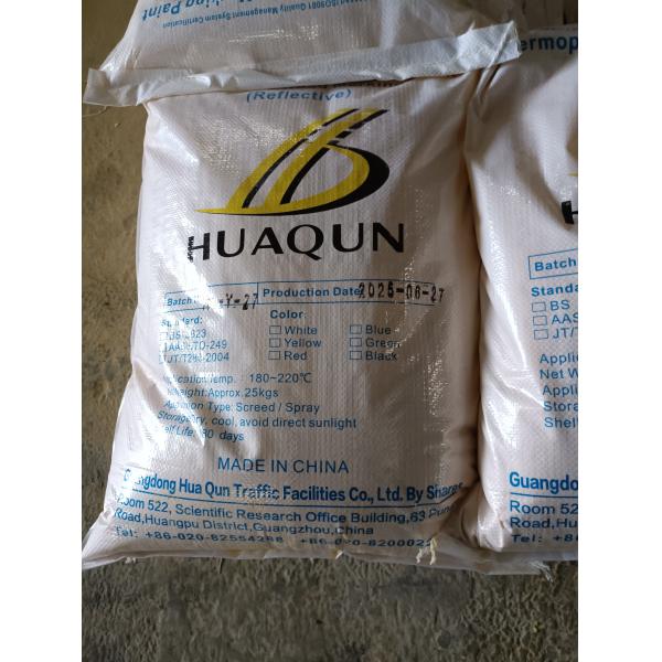 Peinture routière thermoplastique blanche et jaune pour marquage routier, haute réflectivité