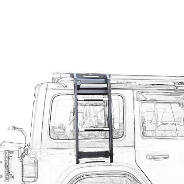 2023 Design Stainless Steel 304 Side Ladder for Jeep Wrangler JL 4x4 Car Flat Roof Rack