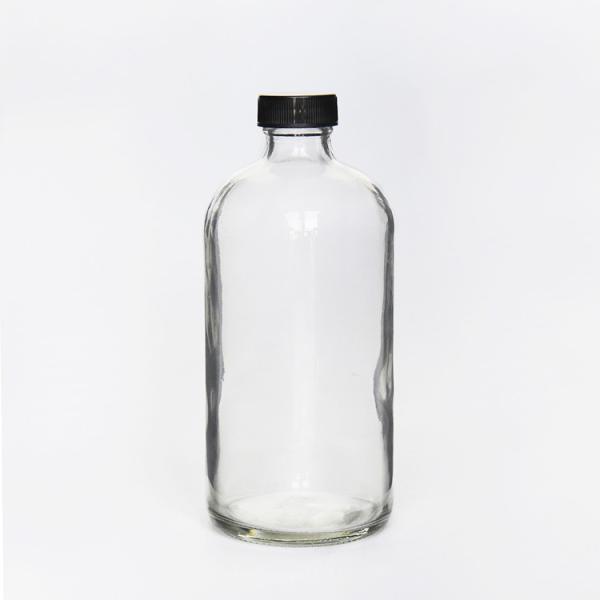 Black Lid 8oz 16oz 32oz Empty Glass Wine Bottles For Drinking