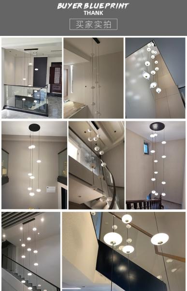 Led staircase chandelier modern living room chandelier hanging designer Villa duplex building lighting(WH-AP-553)