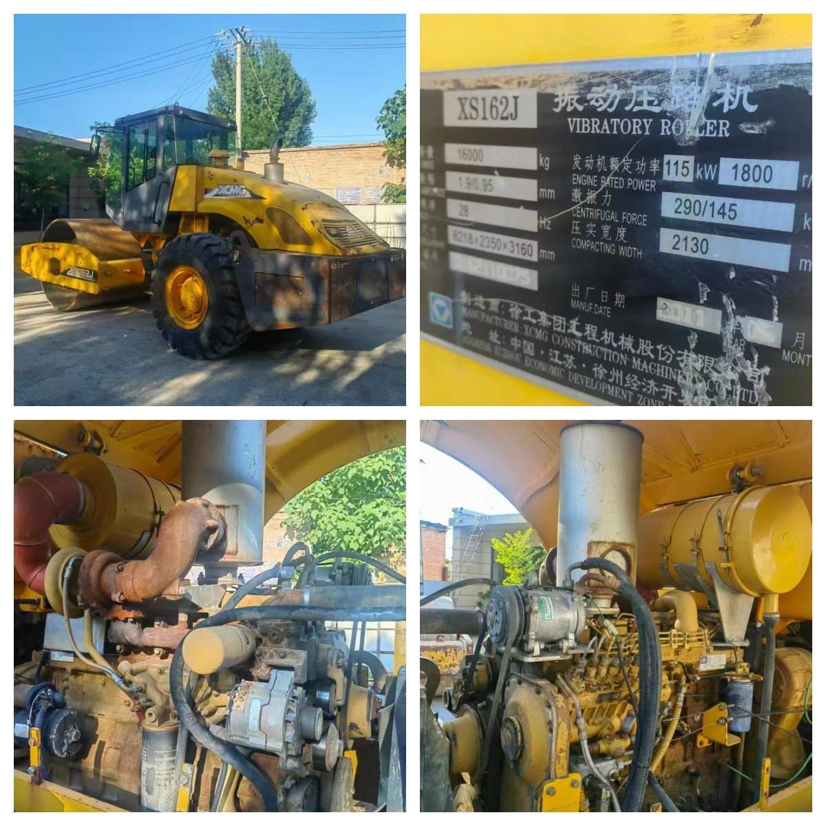 Used XCMG XS162J Road Roller 16000kg Operating Weight 2130mm Drum Width Compaction Construction Equipment