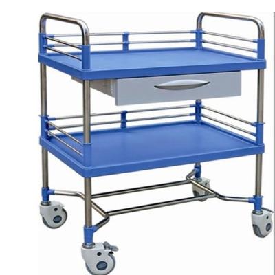 ABS Plastic Drawer Emergency Medicine Trolley Stainless Steel Frame Medical Instrument Cart