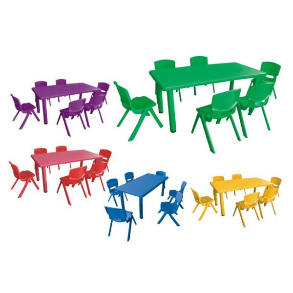 Kindergarten PP Plastic Rectangular Table For Nursery School Children