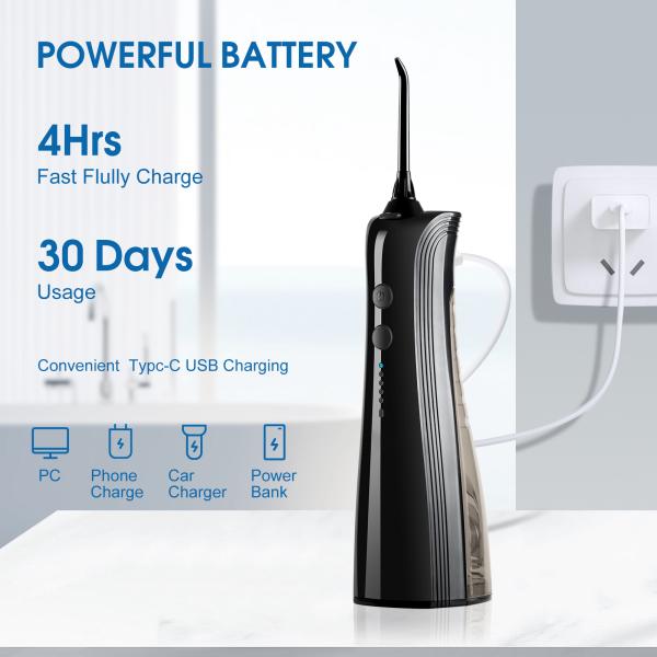 IPX7 Impermeável Portátil Dental Water Jet Dent Water Flosser Irrigador Oral para viagens de casa