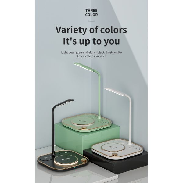 Triple in one high-speed charging, Endless dimming night light,Multi functional wireless charger, bedside table top