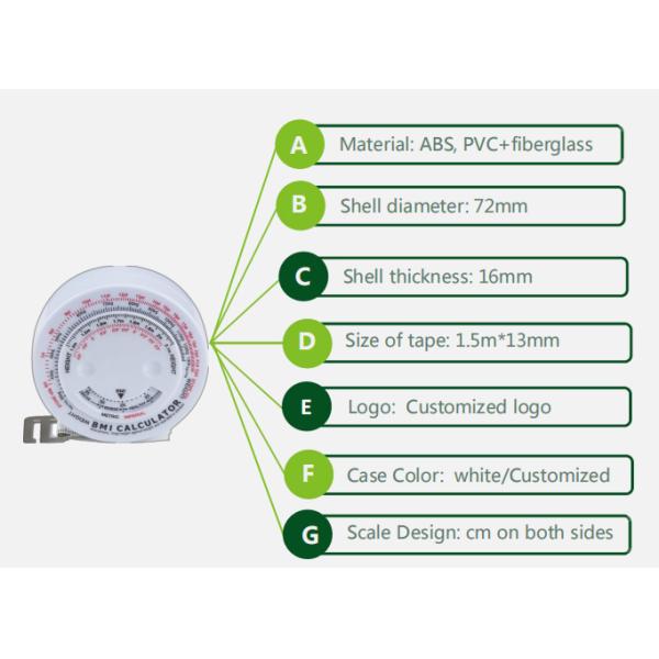 150 см ИМТ Тело Свертываемая лента для диеты Потеря веса лента Измерение калькулятор Сохраняйте свою красоту тело линейка