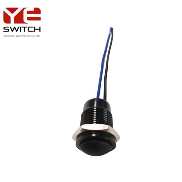 16mm IP68 Momentary Silicone Metal Push Button Switch Stainless Steel 80mm Wire