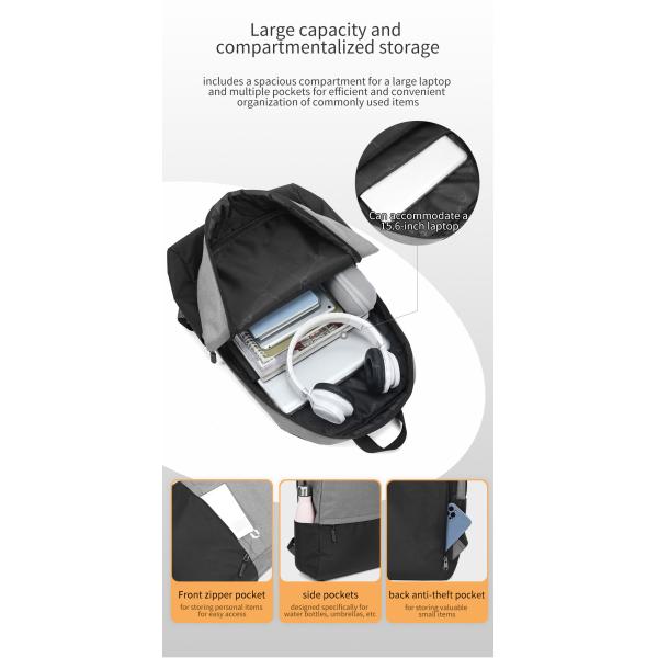 300D Snowflake PVC Travel Laptop Backpack Waterproof 15.6 Inches Light Weight Casual