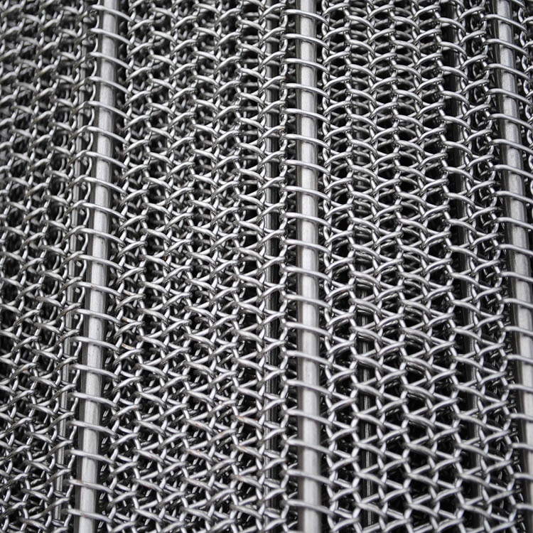 Wire Mesh Conveyor Belt chain driven metal mesh belt with conventional weave offering unobstructed openings for product transfer