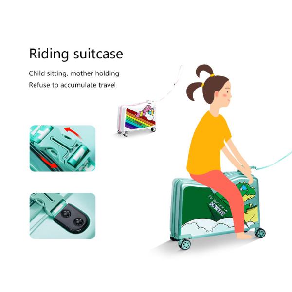 NHL021-7 high quality PC 20 inch kids scooter trolley case 3D cartoon travlling universal wheel  suitcase