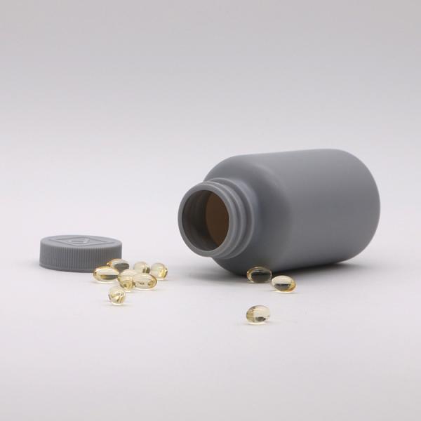 Botella de plástico gris plateado de HDPE de 200 ml para envases sólidos de medicamentos personalizables