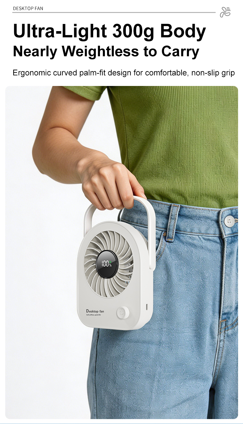 Factory OEM ODM Desktop Fan Customizable Battery Capacity Custom Colors Custom Injection Molds Rechargeable Portable Table Fan