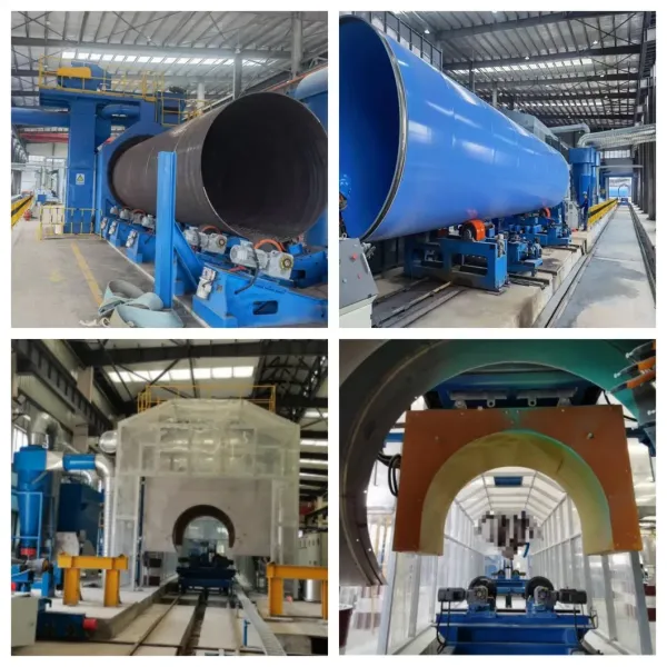 Complete 3PE Coating Line with PLC Fully Automatic Control, Eco-Friendly Powder Recovery, and Customizable Layout for Steel Pipe Anti-Corrosion