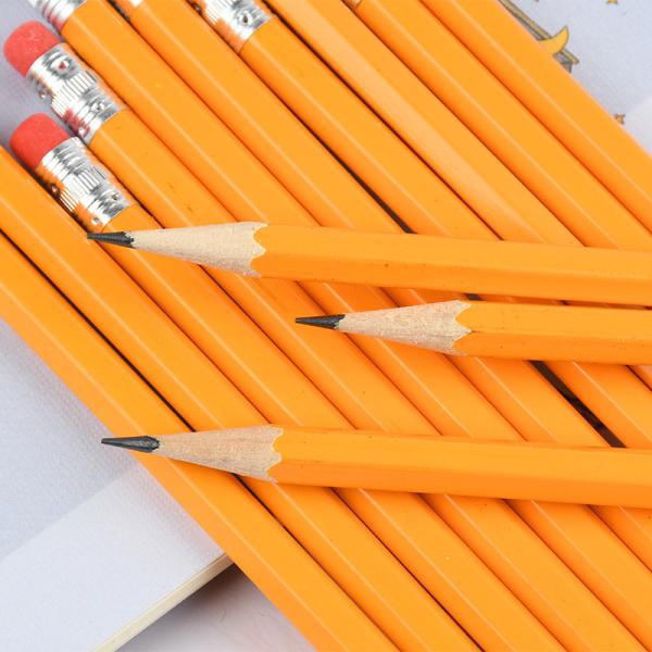 School Student Art Sketch Writing Pencil HB Hexagonal Barrel Yellow Wooden Pencil