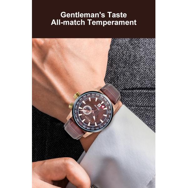 дозор 5ATM нержавеющей стали 304L роскошный кожаный водостойкий для людей