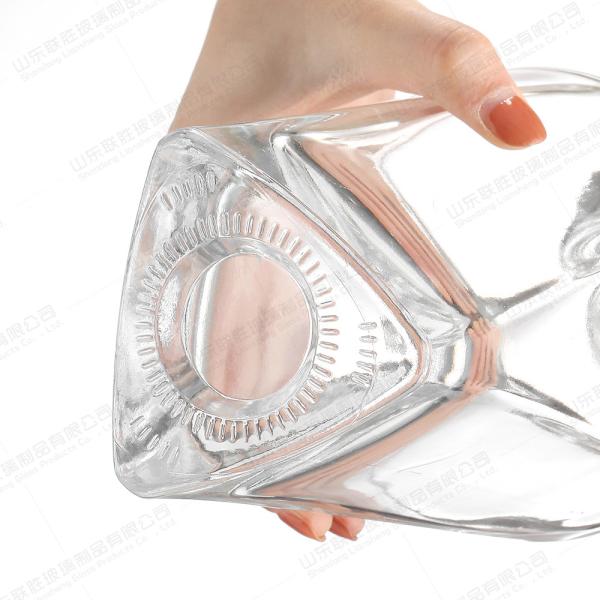 Garrafa de vidro preto e transparente, fechada e vazia, para rum 500 ml 700 ml