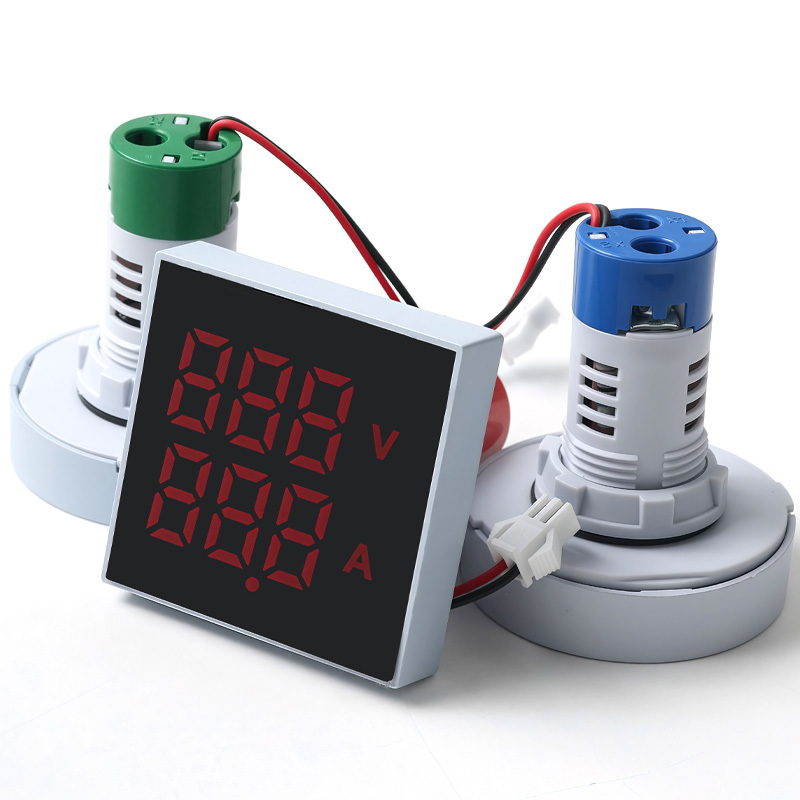 Dual Display LED Voltmeter and Ammeter Panel Meters with Small Digital Indicators AD112-50 Type