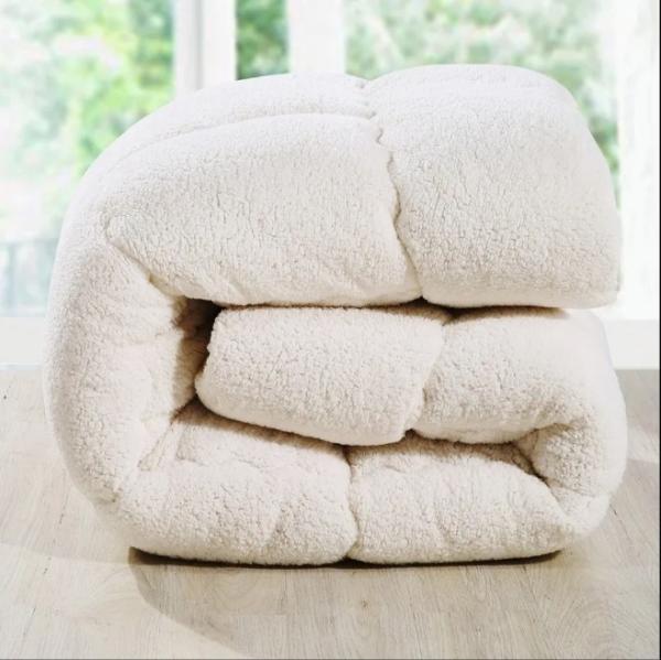 Soft Double Side Fleece Comforter Cashmere Sherpa Quilt Microfiber Bicolor