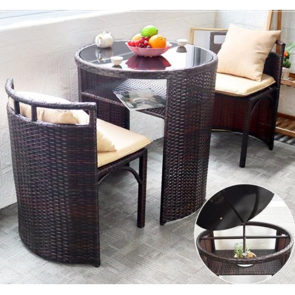 Patio Rattan Dining Table Set  Luxury Garden Restaurant Chair Furniture