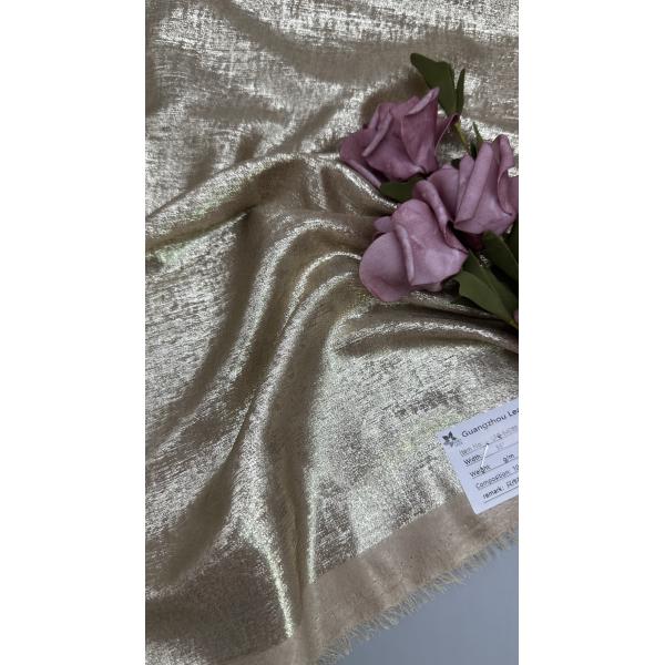 Gold Color Metallic Lace Fabric For Gowns Luxury Intricate Embroidery Party Dresses