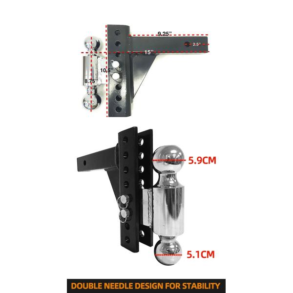Черные части запасной части трейлера Chrome заминка шарика 7500lbs 7-1/2 «регулируемая двойная