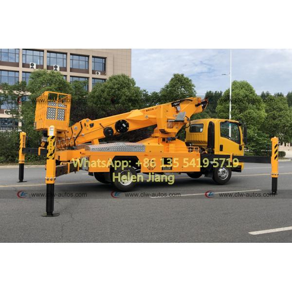 ISUZU 6 катит тележку платформы подъема заграждения 22m гидравлическую выдвигая