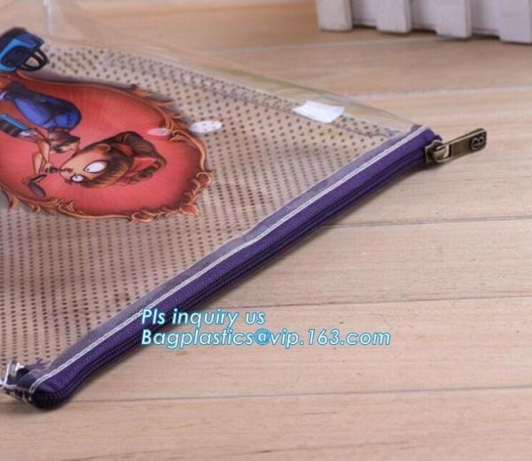 vinyl plastic zipper bags packaging with slider closure, size frosted matte pvc vinyl zipper k plastic packaging b