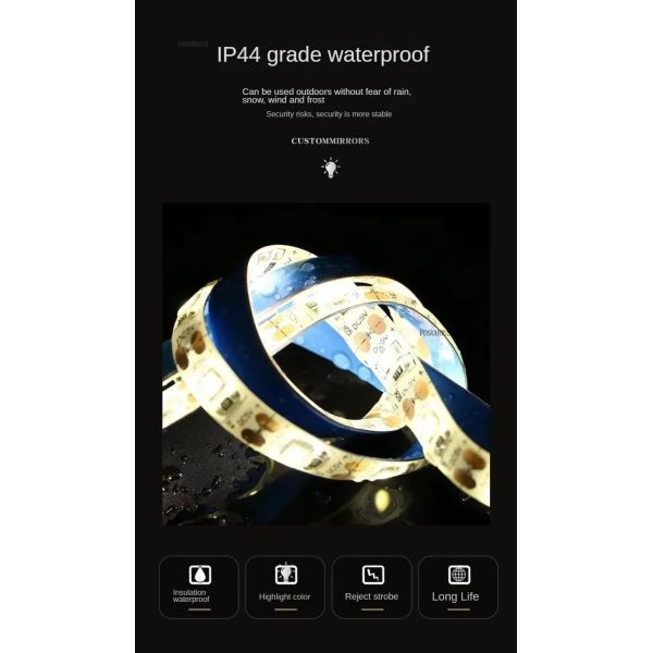 Simple flameproof Led Smart Touch Screen Anti-fog Round Sensor Mirror with Light(WH-MR-101)