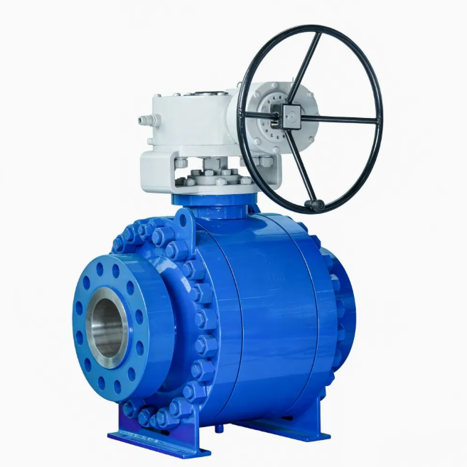 Big Size High Performance High Pressure Three Piece Ball Valve Stainless Steel Customized Forged Trunnion Ball Valve
