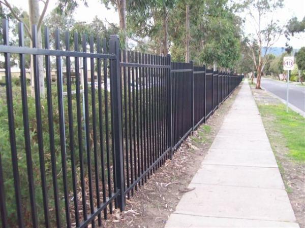 Galvanised Steel Iron Fence,Tubular Panels 2.1M H x 2.4M W Black