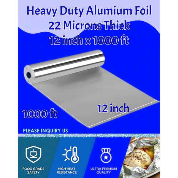 Aluminum Foil Wrap Roll 12 In X 1000 Ft Heavy Duty Commercial And Home Use For Food, BBQ, Grilling, Cooking, Baking