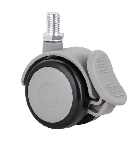 3 Inch M10 Threaded Stem Caster Wheels , TPR Locking Caster Wheels For Chair Kitchen