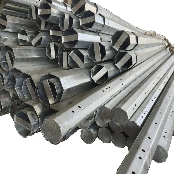 6m Steel Electric Silver Pole 220V 100mm Hot Dip Galvanized