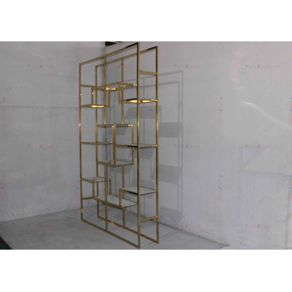 Lujo clásico de acero inoxidable del vino del estante de la luz moderna de oro del gabinete