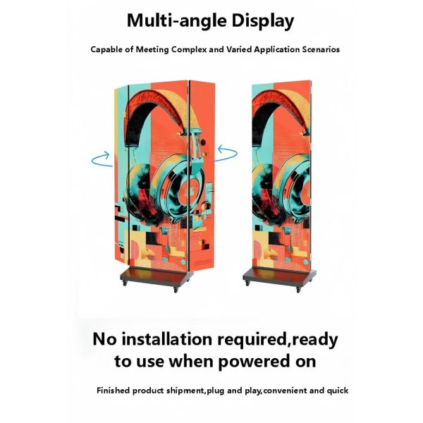 P1.5 Tri Fold Poster Led display Foldable led Screen Double Sided led dispaly