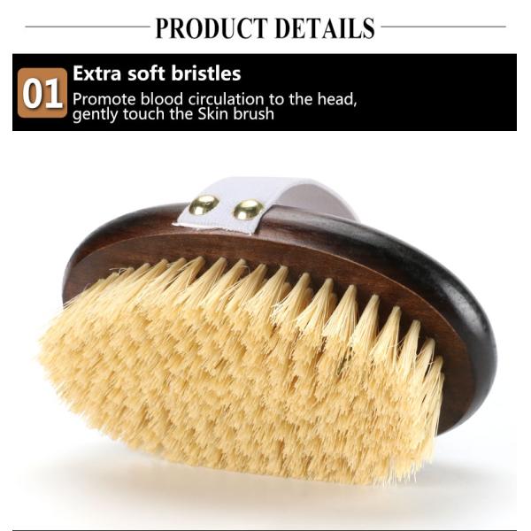 Oval Beech Wood Handle Body Brush r Dry Skin Shower Back Brush