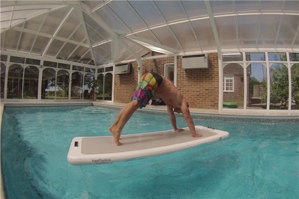 Custom Printed Inflatable Aqua Yoga Mat Air Track Fitness For Water Training